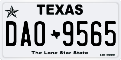 TX license plate DAO9565