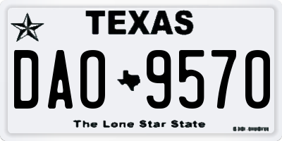 TX license plate DAO9570