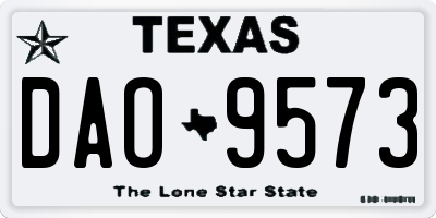 TX license plate DAO9573