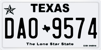 TX license plate DAO9574