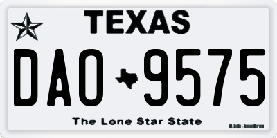TX license plate DAO9575