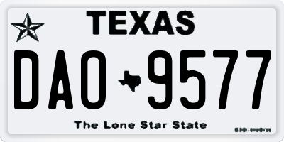 TX license plate DAO9577