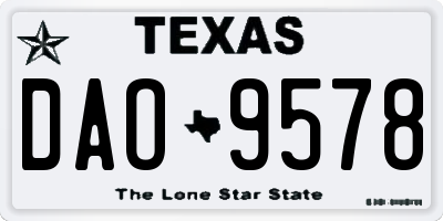 TX license plate DAO9578