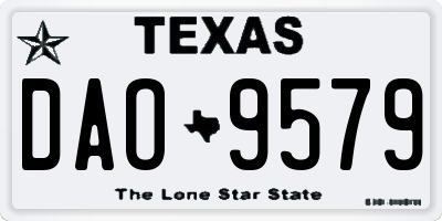 TX license plate DAO9579