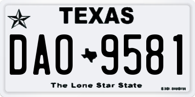TX license plate DAO9581