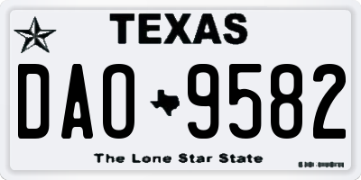 TX license plate DAO9582