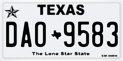 TX license plate DAO9583