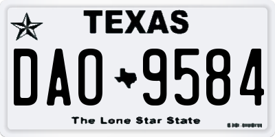 TX license plate DAO9584