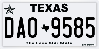 TX license plate DAO9585