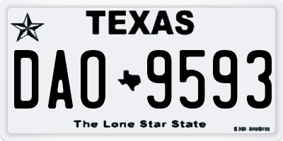 TX license plate DAO9593