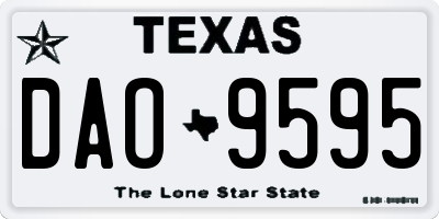 TX license plate DAO9595