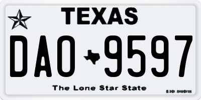 TX license plate DAO9597