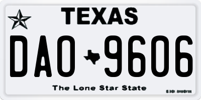 TX license plate DAO9606