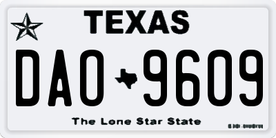 TX license plate DAO9609