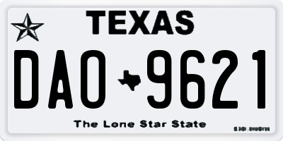 TX license plate DAO9621