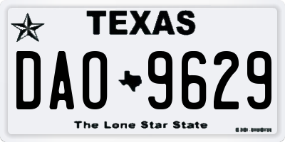 TX license plate DAO9629