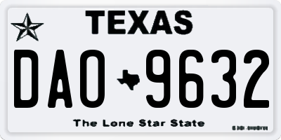 TX license plate DAO9632