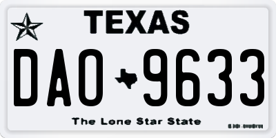 TX license plate DAO9633