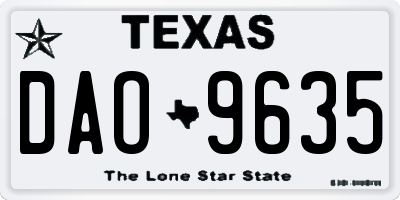 TX license plate DAO9635