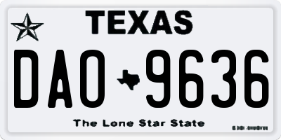 TX license plate DAO9636
