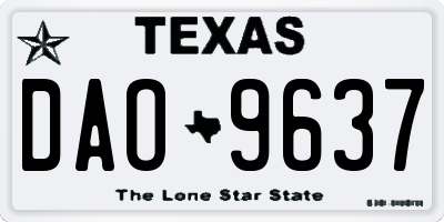 TX license plate DAO9637
