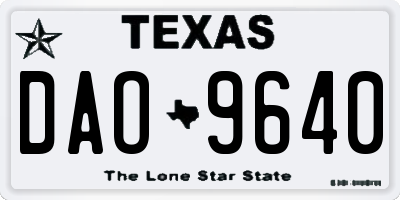 TX license plate DAO9640