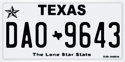 TX license plate DAO9643