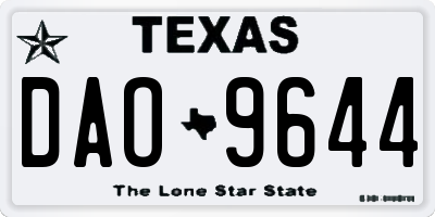 TX license plate DAO9644