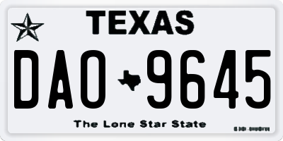 TX license plate DAO9645