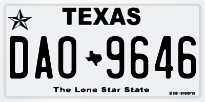 TX license plate DAO9646