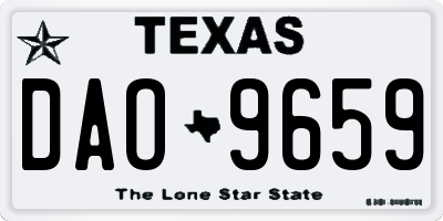 TX license plate DAO9659