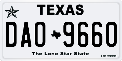 TX license plate DAO9660