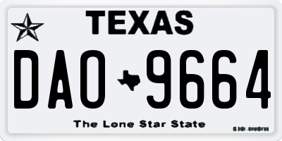 TX license plate DAO9664
