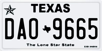 TX license plate DAO9665