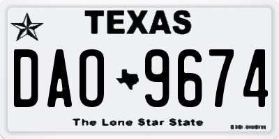 TX license plate DAO9674