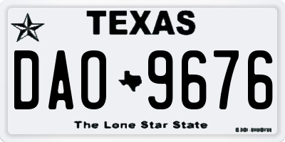 TX license plate DAO9676
