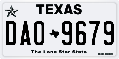 TX license plate DAO9679