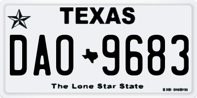TX license plate DAO9683