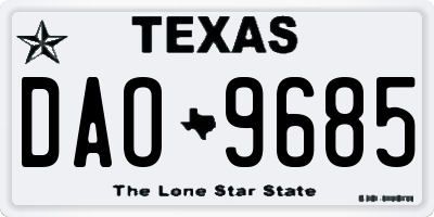 TX license plate DAO9685