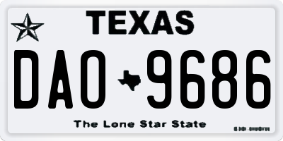 TX license plate DAO9686