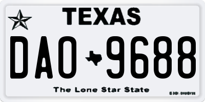 TX license plate DAO9688