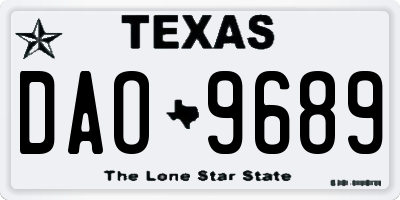 TX license plate DAO9689
