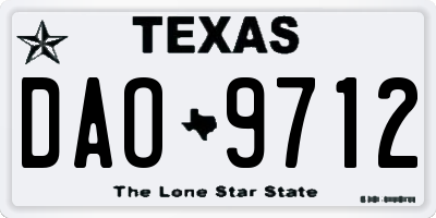 TX license plate DAO9712