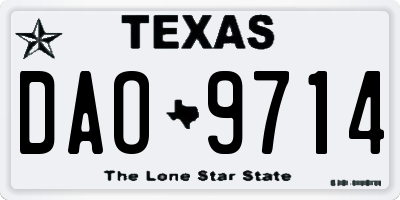 TX license plate DAO9714
