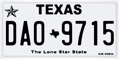 TX license plate DAO9715