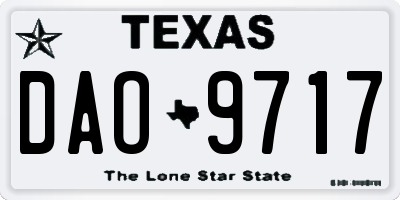 TX license plate DAO9717