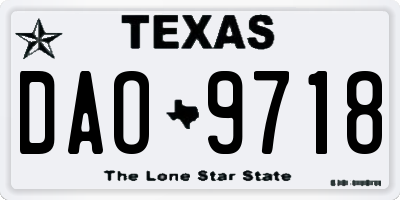 TX license plate DAO9718