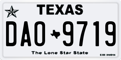 TX license plate DAO9719