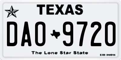 TX license plate DAO9720