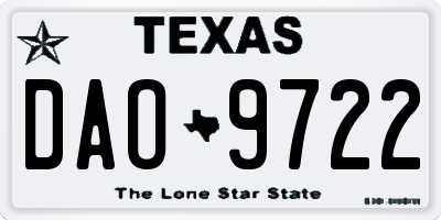 TX license plate DAO9722